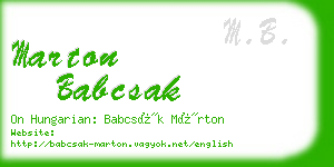 marton babcsak business card